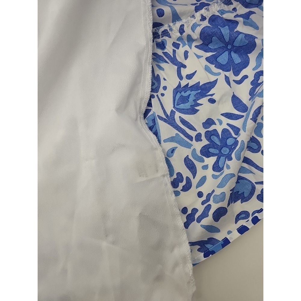 THML Women Dress Size XS Blue Floral Cotton Puff Sleeves Tasseled Summer Brunch - Picture 7 of 13